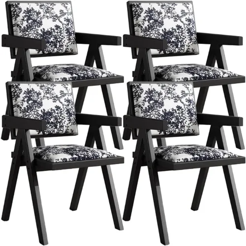 Miniatura 18 de YVYKFZD Juego de sillas de comedor de madera maciza, sillas de cocina sin brazos, silla de comedor tapizada con respaldo, sillón de terciopelo