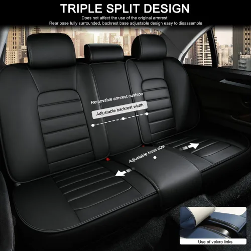 Miniatura 5 de Fundas de asiento de automóvil para K4 para KIA K4 2025-2026, fundas de asiento impermeables de cuero, compatible con bolsa de aire, juego completo