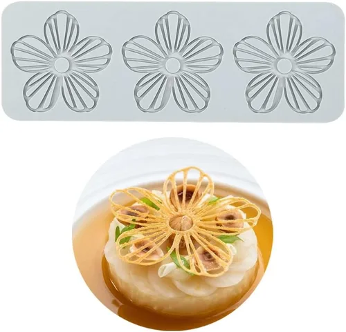 Miniatura 7 de TUKE Moldes de encaje para decoración de pasteles, moldes de silicona de hojas 3D para hornear moldes de gomitas, moldes de fondant de arcilla