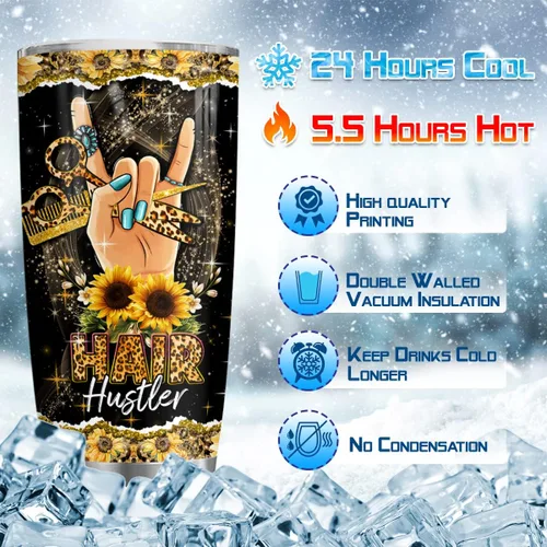 Miniatura 8 de Hair Hustler - Vaso de acero inoxidable de 20 onzas con texto en inglés "You Are My Sunshine", regalos de girasol para estilistas, regalos