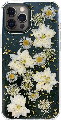 Miniatura 12 de Abbery - Funda diseñada para iPhone 12/12 Pro con purpurina, transparente y linda con diseño de mariposa, correa para la muñeca, brillante