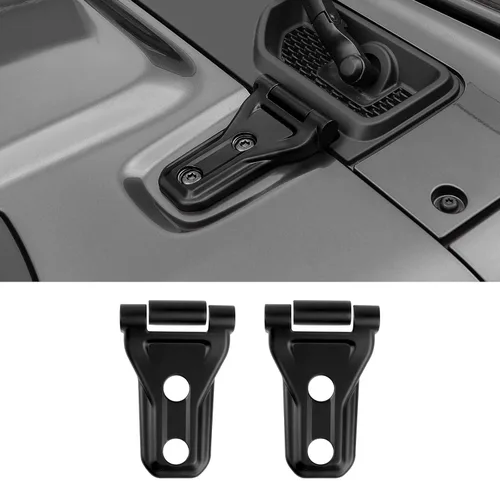 Miniatura 9 de JeCar Cubiertas de bisagra de capó, accesorios exteriores compatibles con Jeep Wrangler 2018-2023 JL JLU 2018-2023, acabado de fibra de carbono