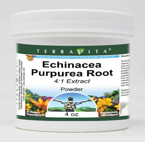 TerraVita Polvo de extracto de raíz de Echinacea Purpurea 4:1 (4 oz, ZIN: 523032)