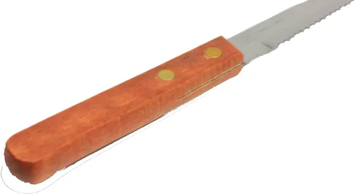 Miniatura 5 de TrueCraftware - Juego de 12 cuchillos de carne de punta puntiaguda de acero inoxidable de 4-1/2 pulgadas con mango de madera - Cuchillos para carne