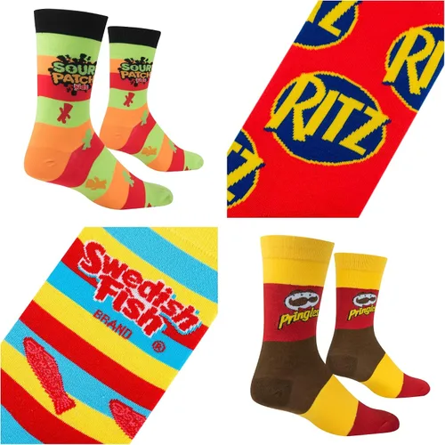 Miniatura 4 de Crazy Socks, Snack & Junk Food Themes, Fun Silly Novelty Crew, Large, Fun 8 Pack