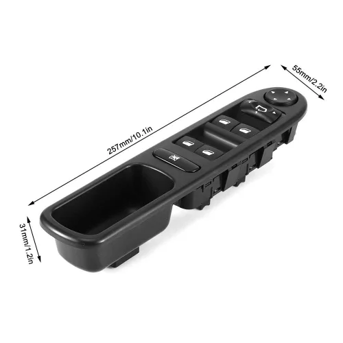 Miniatura 4 de KIMISS Interruptor de elevalunas eléctrico Consola izquierda delantera 6554KT se adapta a 307/407 negro