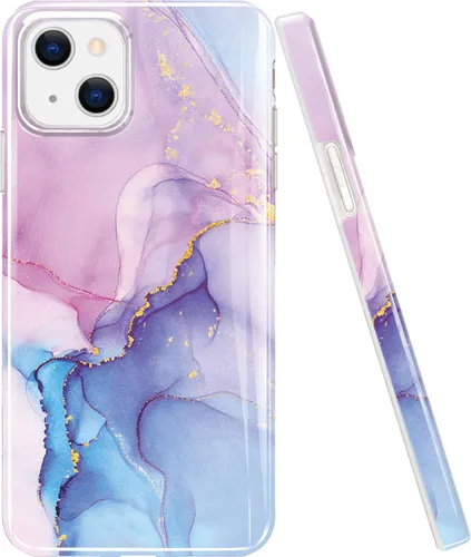 Miniatura 7 de luolnh Funda dorada brillante compatible con iPhone 14, diseño de mármol, a prueba de golpes, de silicona suave, a prueba de golpes, funda
