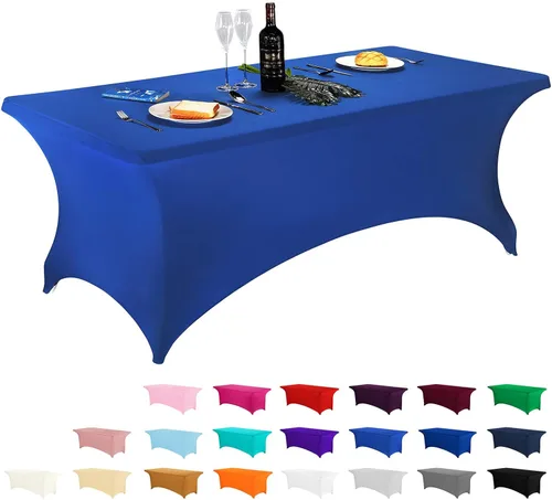 Miniatura 67 de LZY Cubierta de Mesa Elástica Ajustable de Spandex para Mesa Plegable de 6 pies, 4 pies o 8 pies, Mantel de Cóctel Rectangular, Perfecto para Champn