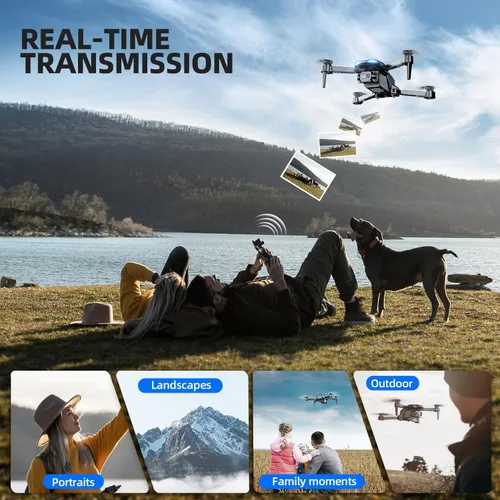 Miniatura 3 de Drone con cámara 1080P HD FPV Mini Drone plegable para principiantes, niños y adultos, dron con una tecla de despegue/aterrizaje, selfie por gestos