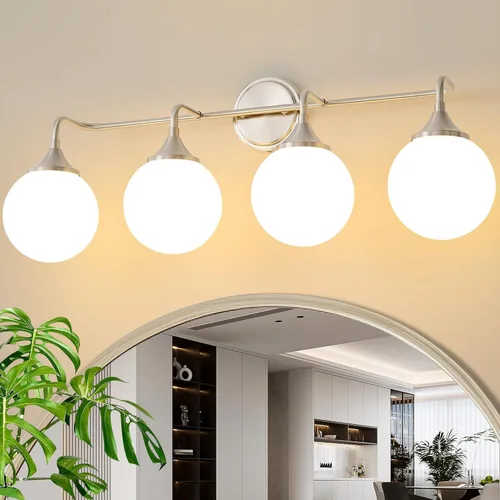 Miniatura 19 de Accesorios de Iluminación para Baño Negros, Iluminación Moderna de Tocador Sobre Espejo, Aplique de Pared Negro Mate Moderno de Mediados de Siglo