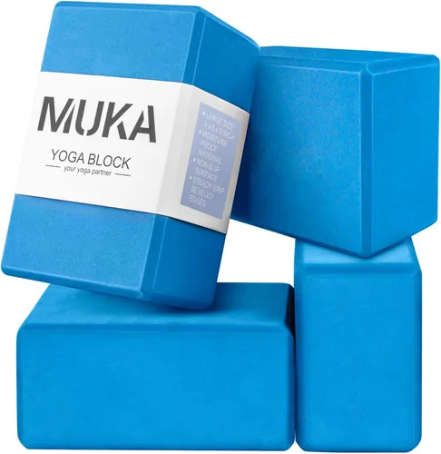 Miniatura 12 de Muka Paquete de 4 bloques de yoga de 4 x 6 x 9 pulgadas, ladrillo de yoga de espuma EVA de alta densidad para meditación, pilates Negro