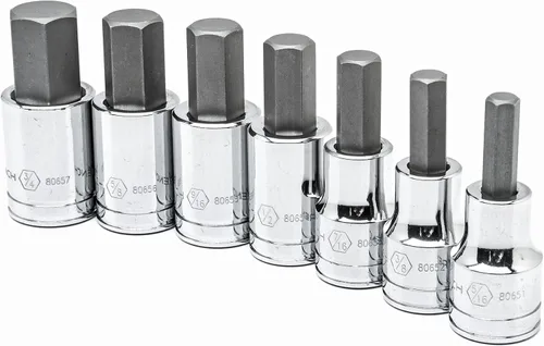 Miniatura 2 de GEARWRENCH 80721 Juego de 7 piezas de llaves de vaso hexagonales de 1/2 pulgada, SAE