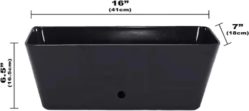 Miniatura 2 de Maceta de bambú con riego automático de 16 pulgadas, maceta rectangular ecológica para interiores y exteriores, maceta de bambú sostenible con Negro