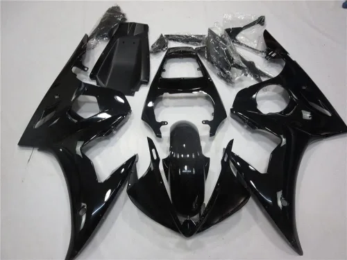 Kit de carenado para motocicleta para Yamaha YZF R6 2003 2004 / R6S 2006 2007 2008 2009 (Negro brillante)