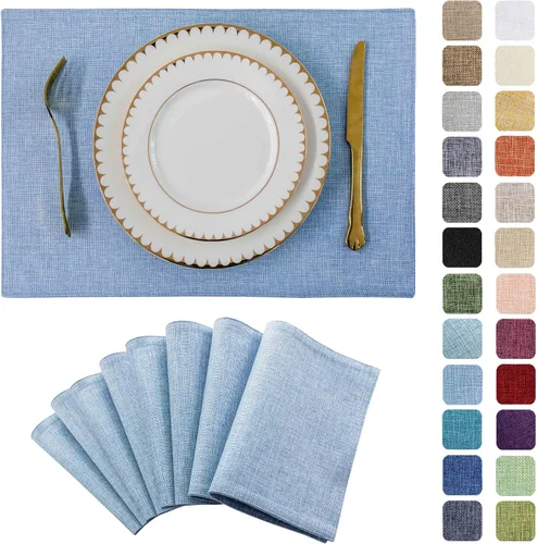 Miniatura 50 de Juego de 6 manteles individuales resistentes al calor para mesa de comedor y cocina de Home Brilliant, manteles individuales para mesa de comedor