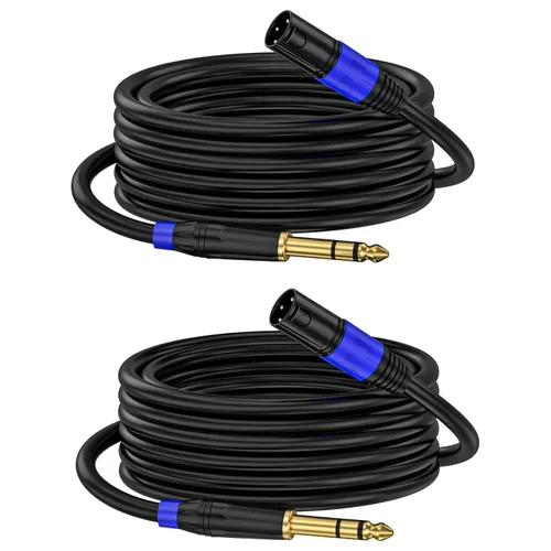 Miniatura 10 de Cable de interconexión equilibrado TRS a XLR de 1/4 pulgadas Pro de 1.2 M, XLR macho a 1/4 de pulgada (0.250 in), adaptador de convertidor de audio