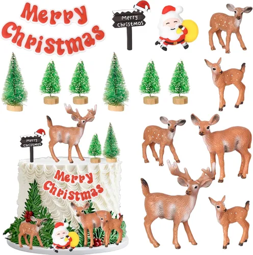 Miniatura 19 de Paquete de 24 Adornos para Cupcakes de Feliz Navidad, Adornos para Cupcakes para Revelación de Género, Adornos para Cupcakes de Árbol de Navidad, 5