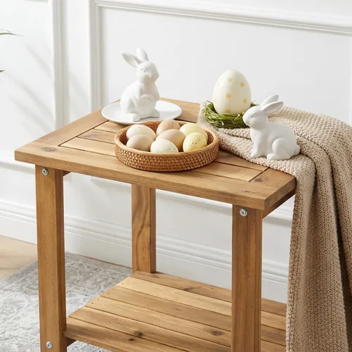 Miniatura 4 de VICTORY RELAX Mesa auxiliar doble Adirondack, mesa auxiliar rectangular resistente a la intemperie para patio, jardín, césped y sala de estar. Ideal