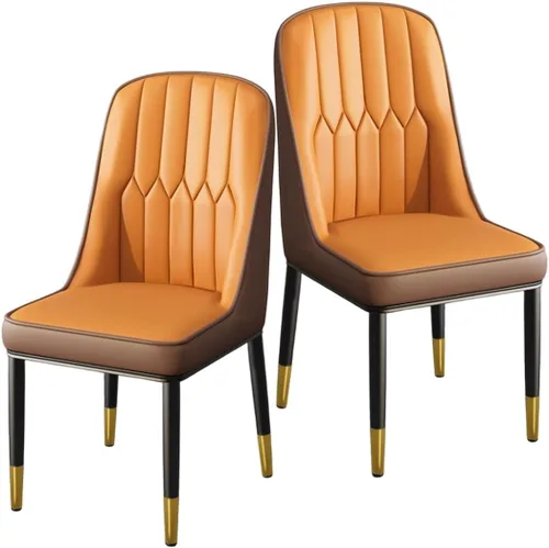 Miniatura 40 de YVYKFZD Juego de 2/4 sillas de comedor, sillas de cocina con respaldo y patas de metal, silla de comedor de piel sintética, silla auxiliar cómoda