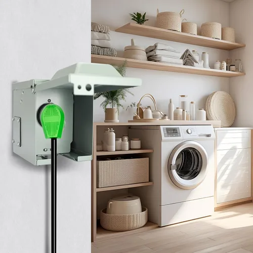 Miniatura 3 de Caja de toma de corriente de 30 amperios, receptáculo NEMA 14-30R de 125/250 voltios, resistente a la intemperie, panel eléctrico para exteriores