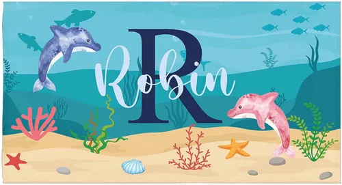 Miniatura 30 de Toallas de playa personalizadas para niños y adultos, regalos personalizados con nombre, toalla de playa de microfibra de gran tamaño de secado