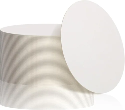 Miniatura 9 de TaoBary 400 Piezas Posavasos Desechables de Papel a Granel 1MM, 4 Pulgadas Posavasos Redondos de Cartón en Blanco para Bar Bebidas Manualidades DIY