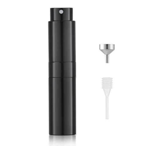 Miniatura 12 de LISAPACK Botella de spray de perfume de 8 ml con atomizador para viajes, dispensador de colonia recargable vacío, rociador portátil (Negro mate)