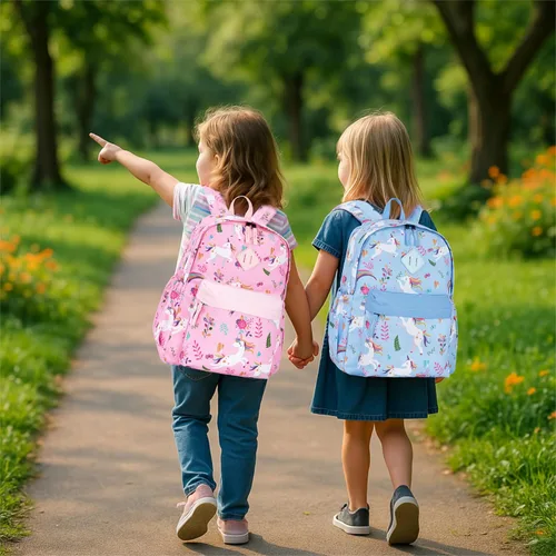 Miniatura 9 de KK CRAFTS Mochila preescolar para jardín de infantes y niños pequeños, mochilas para escuela primaria para niños y niñas con correa para el pecho