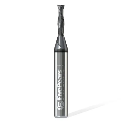 Miniatura 8 de FivePears Broca de enrutador en espiral de corte de vástago de 1/4 de pulgada, fresadora de extremo CNC de carburo sólido de 2 flautas