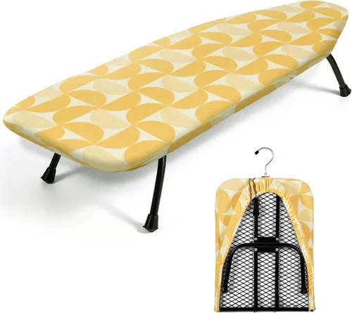 Miniatura 11 de SheeChung Tabla de Planchar Pequeña de Mesa 32" L x 12" A, Tabla de Planchar Plegable con Descanso para Plancha, Base de Metal de Malla, Funda