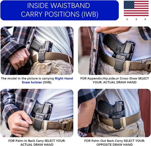 Miniatura 6 de Holster IWB Kydex Fit – Trigger Guard – Inside Waistband Concealed Carry – Adjustable Cant & 'Posi-Click' Retention - No Wear or Jitter - USA Made