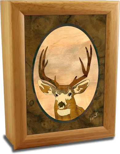 Miniatura 10 de Joyero y regalo de madera de ciervo, hecho a mano en Estados Unidos, calidad inigualable, único, no hay dos iguales, obra original de arte de madera
