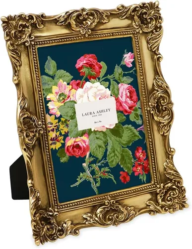 Miniatura 26 de Laura Ashley - Marco de fotos de 5 x 7 pulgadas, de resina texturizada y elaborada a mano, con caballete y gancho para mesa y pared, con diseño Negro