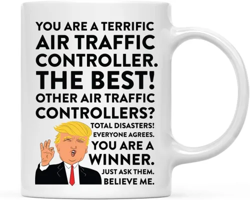Miniatura 26 de Andaz Press Round 11 oz taza de té de cerámica para café divertido presidente Donald Trump regalo de Navidad, You are a Terrific Aquatic Biologist