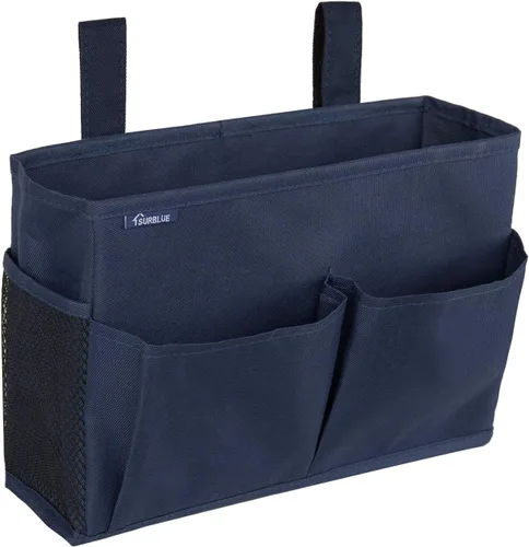 Miniatura 35 de Surblue Caddy Organizador colgante, Bolsa de almacenamiento para cabecera para literas y camas de hospital, Azul Turquesa, L R-Teal