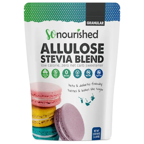 So Nourished Stevia con edulcorante de alulosa granular - Sustituto de azúcar 1:1, Keto - 0 calorías, 0 carbohidratos netos, sin OGM (3 lb / 48 oz)