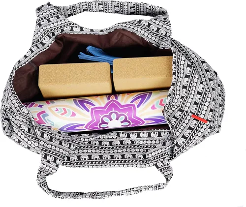 Miniatura 2 de Aozora Bolsa para esterilla de yoga grande con bolsillos para tapetes con bolsillos de almacenamiento multifuncionales, ligera y duradera Elefante