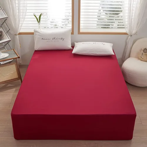 Miniatura 2 de Bedding Sábana bajera ajustable de tamaño Queen, sábana bajera para colchón de 15 pulgadas de profundidad, suave y microfibra, resistente al Rojo