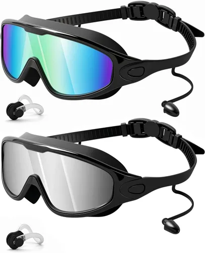 Miniatura 10 de Swim Goggles 2 Pack, Wide View Anti Fog&UV Swimming Goggles for Audlt, No Leaking Swim Glasses for Men Women Kids