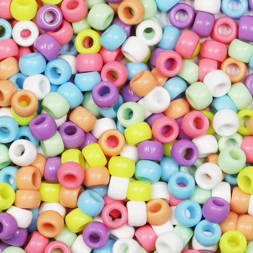 Miniatura 19 de 1000 cuentas de pony negras de 0.236 x 0.32 pulgadas para pulseras, trenzas de pelo y manualidades de bricolaje, solo para uso en manualidades