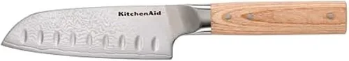Miniatura 13 de KitchenAid Cuchillo de pelar forjado de 3.5 pulgadas de alta calidad, hoja de acero de damasco AUS-10, mango de madera de Pakka con triple remache