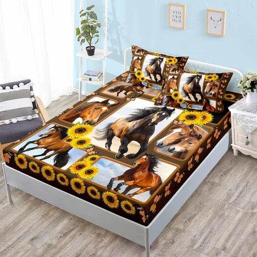 Miniatura 24 de HOSIMA Juego de ropa de cama, sábanas de microfibra de bolsillo profundo tamaño Queen de 61"×81" con 2 fundas de almohada, ropa de cama