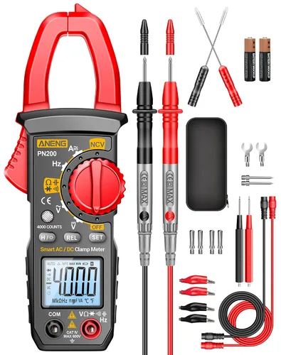 Miniatura 8 de ANENG Pinza digital amperimétrica multímetro 4000 conteos con NCV mide corriente de CA, voltaje CA/CC, capacitancia, resistencia, diodos