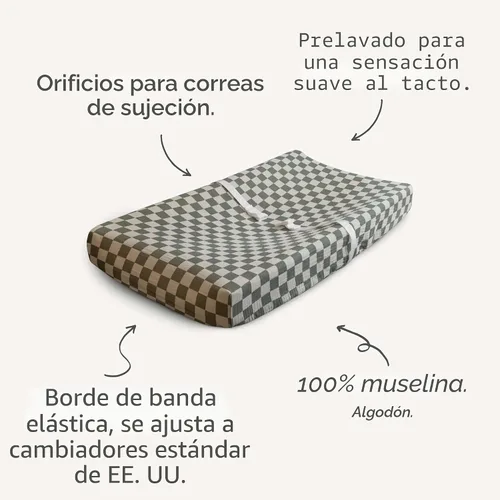 Miniatura 2 de mushie Fundas impermeables para cambiador 100% algodón orgánico Juego de 3 (Combo de abejas)