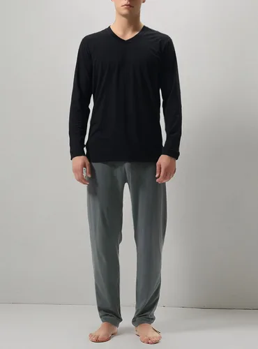 Miniatura 6 de DAVID ARCHY Conjunto de pijama para hombre, de algodón suave, de manga larga, cómodo, con bolsillos