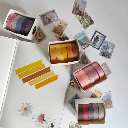 Miniatura 6 de Washi - Juego de 5 rollos de cinta adhesiva decorativa para manualidades, álbumes de recortes, manualidades, cintas de envoltura de regalos (otoño)