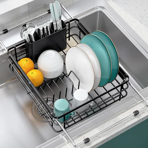 Miniatura 9 de Escurridor de platos sobre el fregadero, escurridores de platos en el fregadero, escurridor de platos expandible sobre el mostrador del fregadero