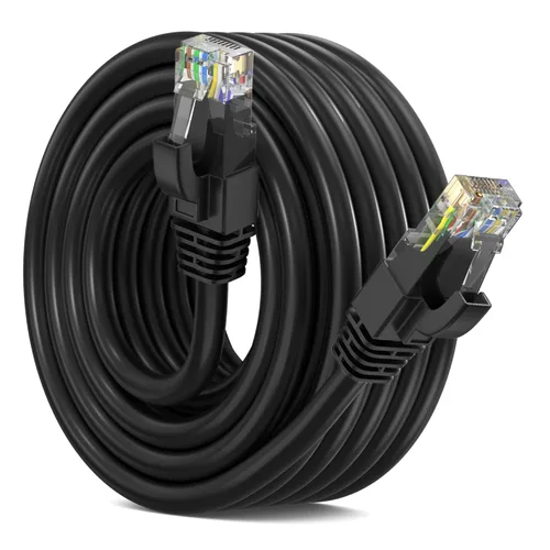 Maximm Cable Ethernet Cat 6 – 20 pies – LAN de alta velocidad, Internet, Patch y cable de red – UTP, 10 Gbps, cable Ethernet de 550 MHz, color negro
