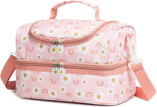 Miniatura 21 de Bolsas de Almuerzo Tote de Doble Compartimento para Niños, para Niños y Niñas, Loncheras para Niños Pequeños, Preescolar, Niños Pequeños, Jardín