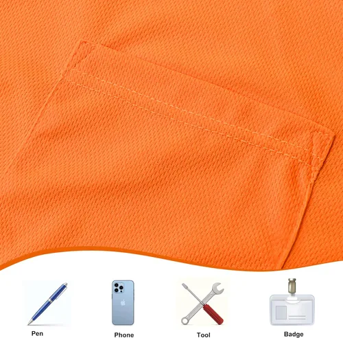 Miniatura 5 de A-SAFETY Playera de manga larga de seguridad de alta visibilidad, personalizable con logotipo (XS-6XL)